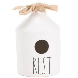 NEW Rae Dunn Rest Round Birdhouse with Bird Decal